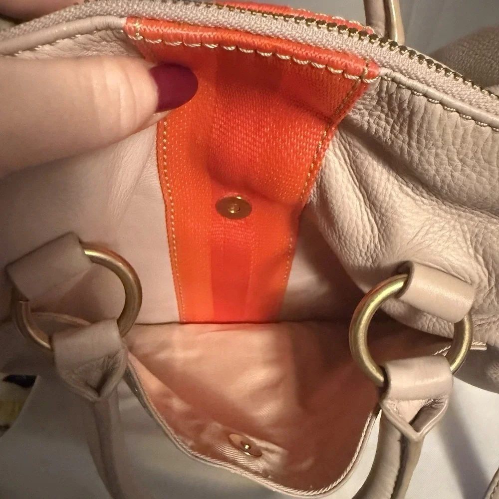 J.Crew Collection Spritzer-Stripe Satchel Lavender Orange Speedy Bag Madewell